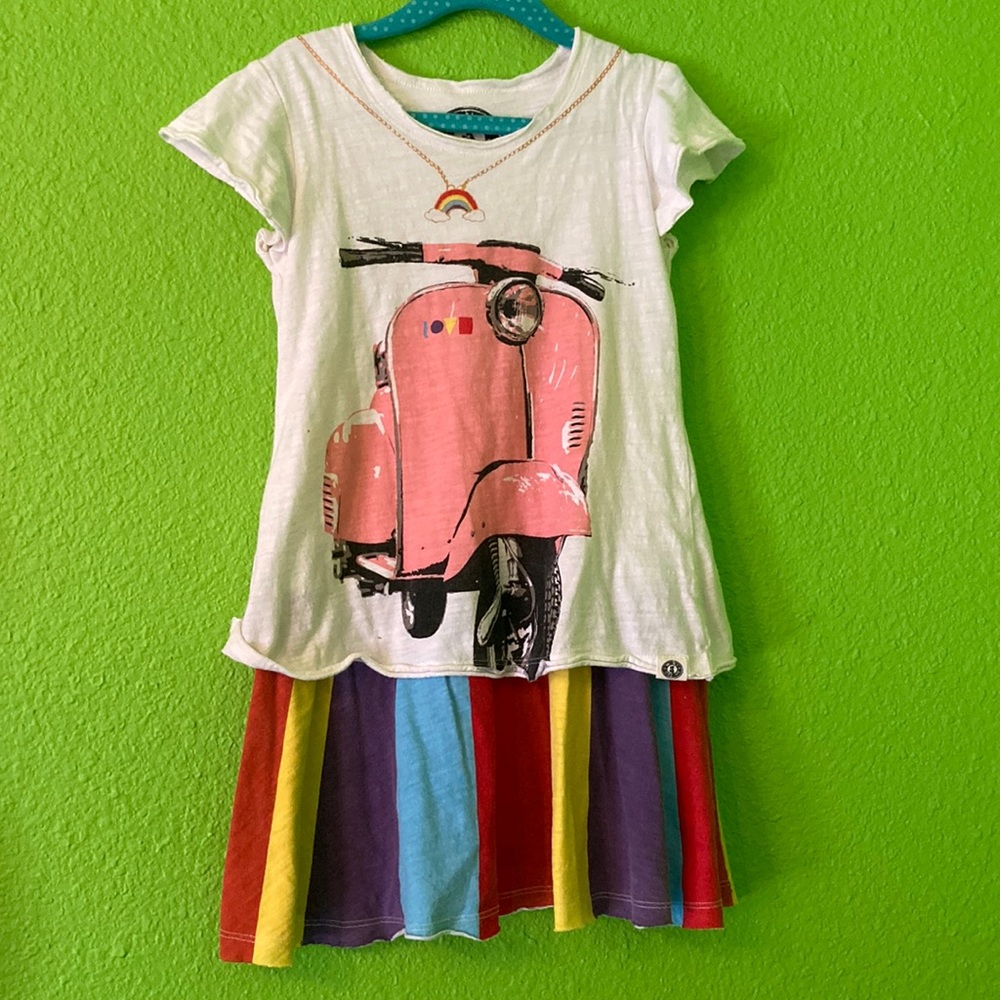 Mini Shatsu moped rainbow tee dress